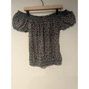 Vintage Lucky Brand Off Shoulder Ruffle Top